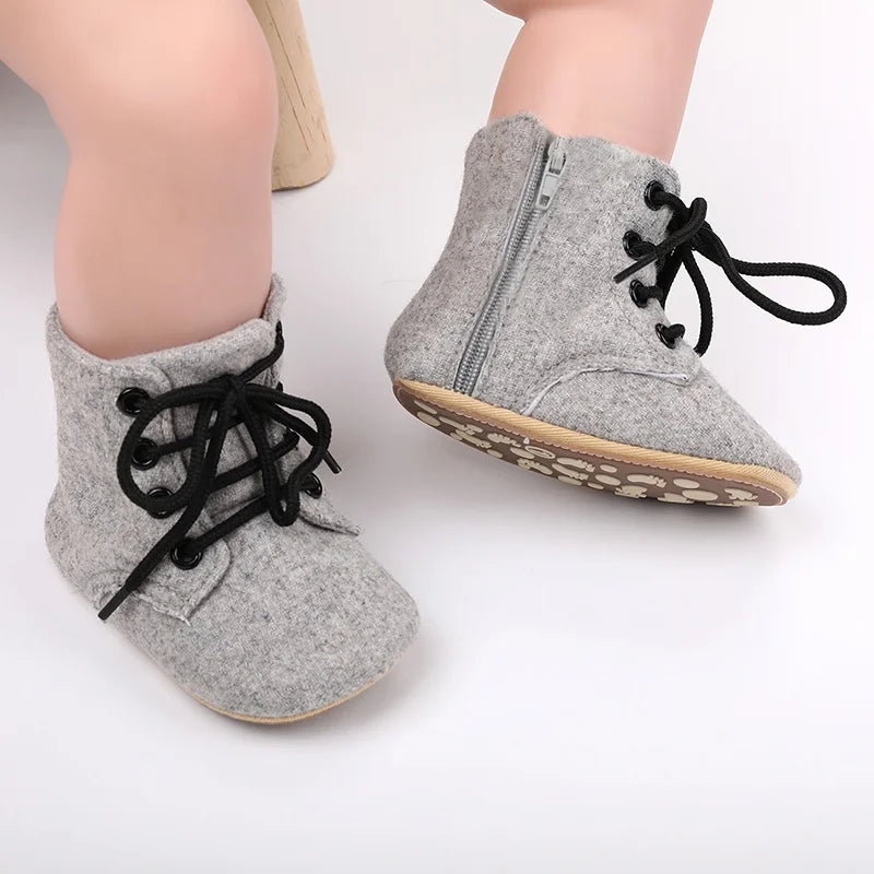 Classic Baby Shoes Boy Girl First Walkers Newborn Solid Casual Flat Sneakers Infants Cotton Boots Non-slip Warm Walking Shoes