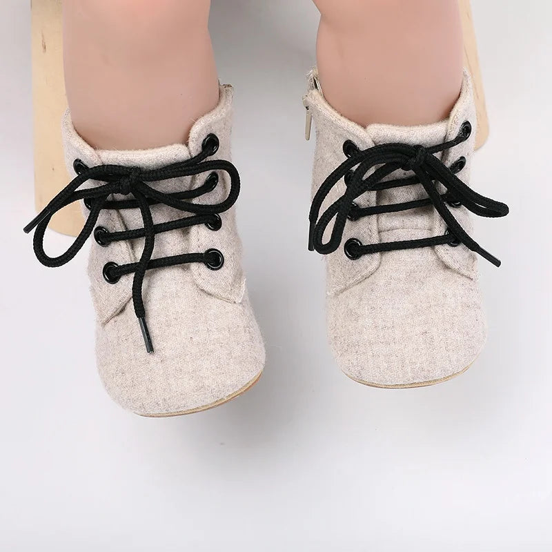 Classic Baby Shoes Boy Girl First Walkers Newborn Solid Casual Flat Sneakers Infants Cotton Boots Non-slip Warm Walking Shoes