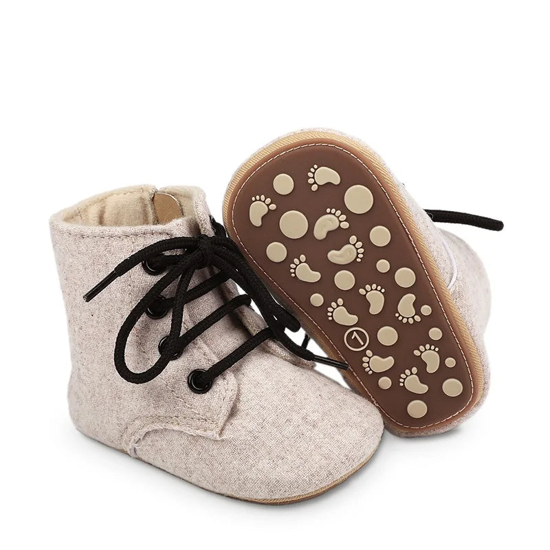 Classic Baby Shoes Boy Girl First Walkers Newborn Solid Casual Flat Sneakers Infants Cotton Boots Non-slip Warm Walking Shoes