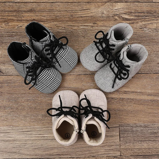 Classic Baby Shoes Boy Girl First Walkers Newborn Solid Casual Flat Sneakers Infants Cotton Boots Non-slip Warm Walking Shoes