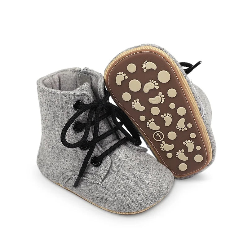 Classic Baby Shoes Boy Girl First Walkers Newborn Solid Casual Flat Sneakers Infants Cotton Boots Non-slip Warm Walking Shoes