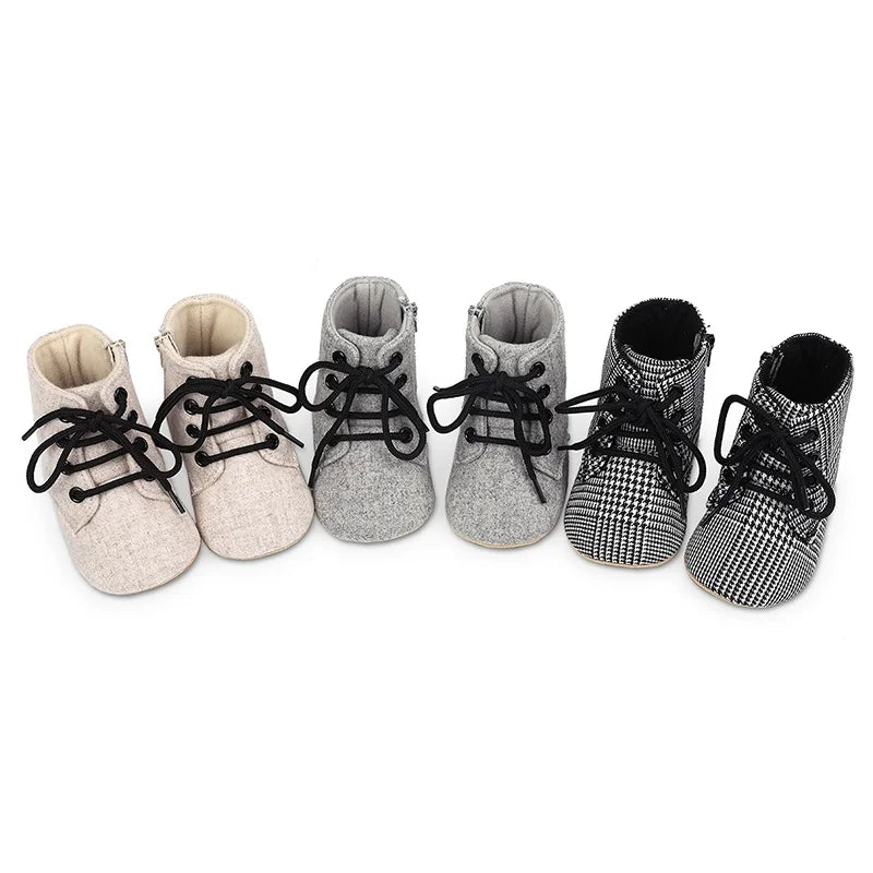 Classic Baby Shoes Boy Girl First Walkers Newborn Solid Casual Flat Sneakers Infants Cotton Boots Non-slip Warm Walking Shoes